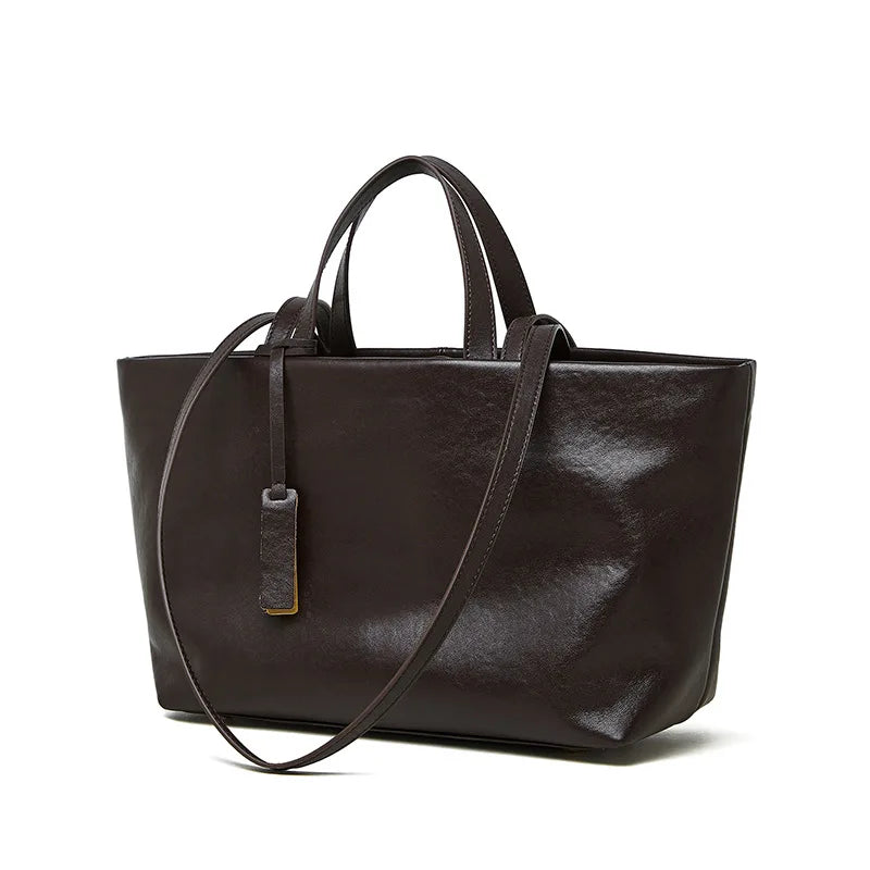 Luxury woman Shoulder bag soft leather large capacity square fashion tote bag korean Fashionable Handbag Shopping underarm bags