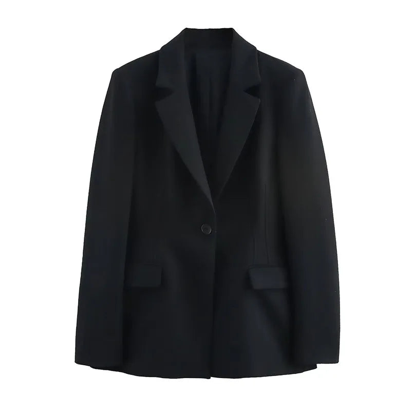 Chic Office Lady Solid Women Suit Pockets V Neck Slim Blazer Straight Loose Flare Pants New Fashion 2025 Blazer Pant Set