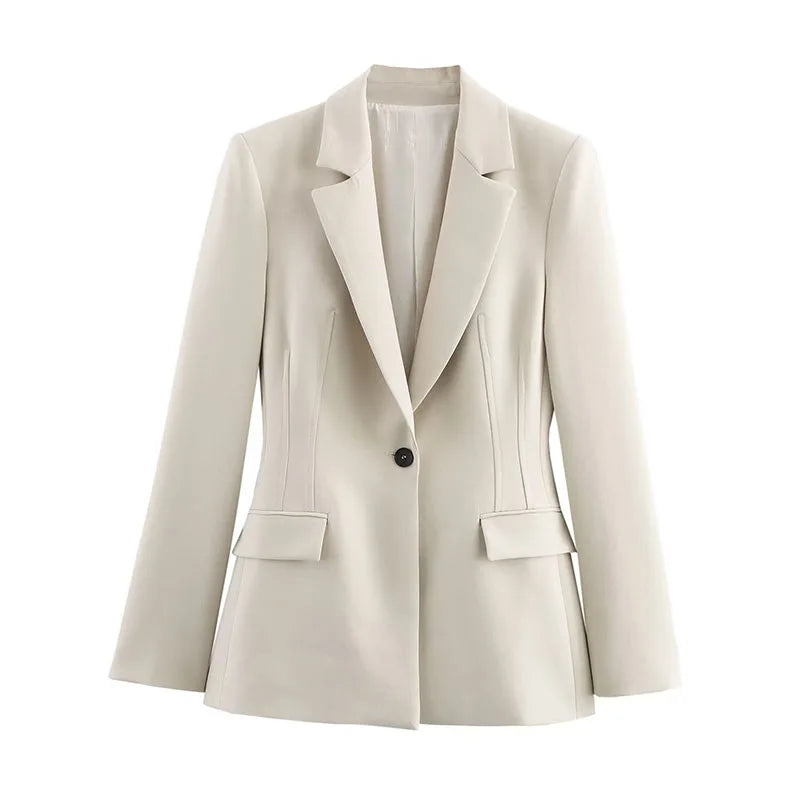 Chic Office Lady Solid Women Suit Pockets V Neck Slim Blazer Straight Loose Flare Pants New Fashion 2025 Blazer Pant Set