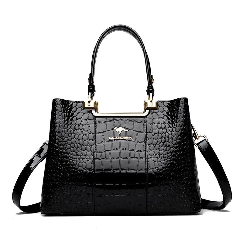 Three Layers Women Shoulder Bags Luxury Designer High Quality Patent Leather Messenger Casual Tote Bag Large Capacity Hand bags