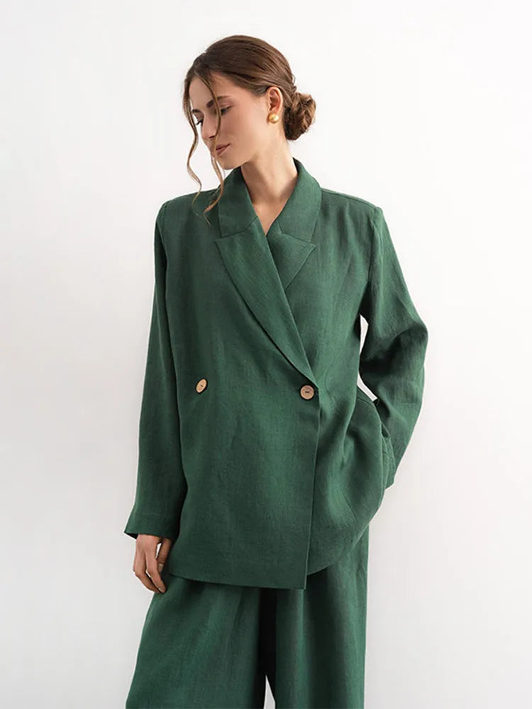 Casual Women's Shirts Trouser Suits Long Sleeve Turn-Down Collar Straight Pants Solid Lady Sets 2025 Summer Casual 2 Piece Set