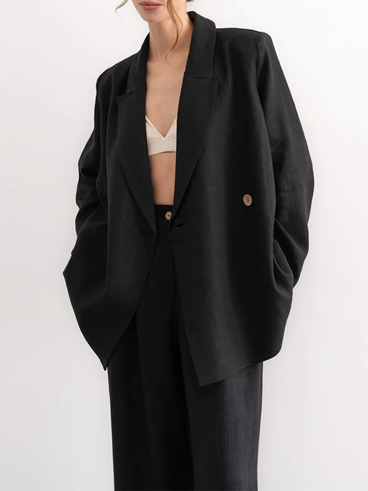 Casual Women's Shirts Trouser Suits Long Sleeve Turn-Down Collar Straight Pants Solid Lady Sets 2025 Summer Casual 2 Piece Set