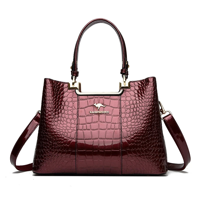 Three Layers Women Shoulder Bags Luxury Designer High Quality Patent Leather Messenger Casual Tote Bag Large Capacity Hand bags