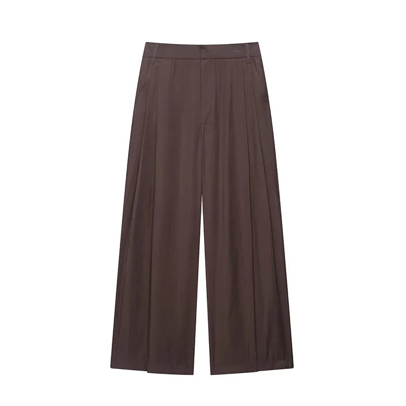 Sexy Women's Halter Top Trouser Suits Sleeveless Wide Leg Pants Solid Lady Sets 2025 Summer Fall Fashion 2 Pieces Set Women