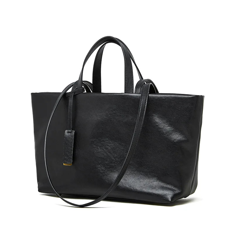 Luxury woman Shoulder bag soft leather large capacity square fashion tote bag korean Fashionable Handbag  Shopping underarm bags